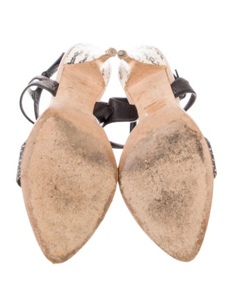 Narciso Rodriguez Leather Animal Print Sandals