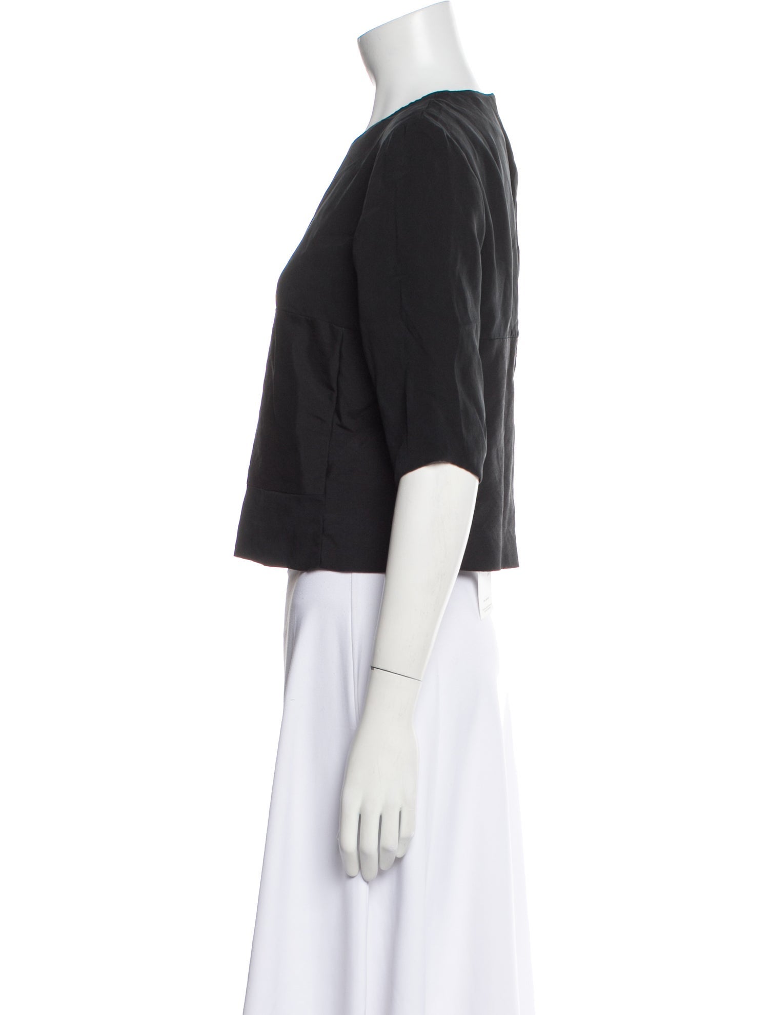 Narciso Rodriguez Virgin Wool Crew Neck Crop Top