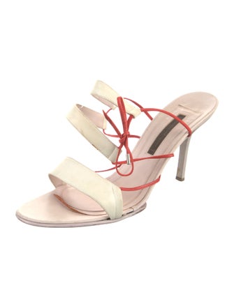 Narciso Rodriguez Leather Colorblock Pattern Slides