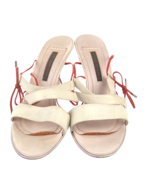 Narciso Rodriguez Leather Colorblock Pattern Slides