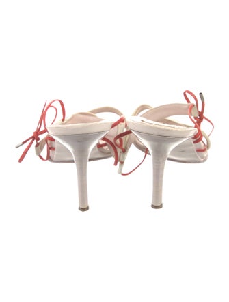 Narciso Rodriguez Leather Colorblock Pattern Slides