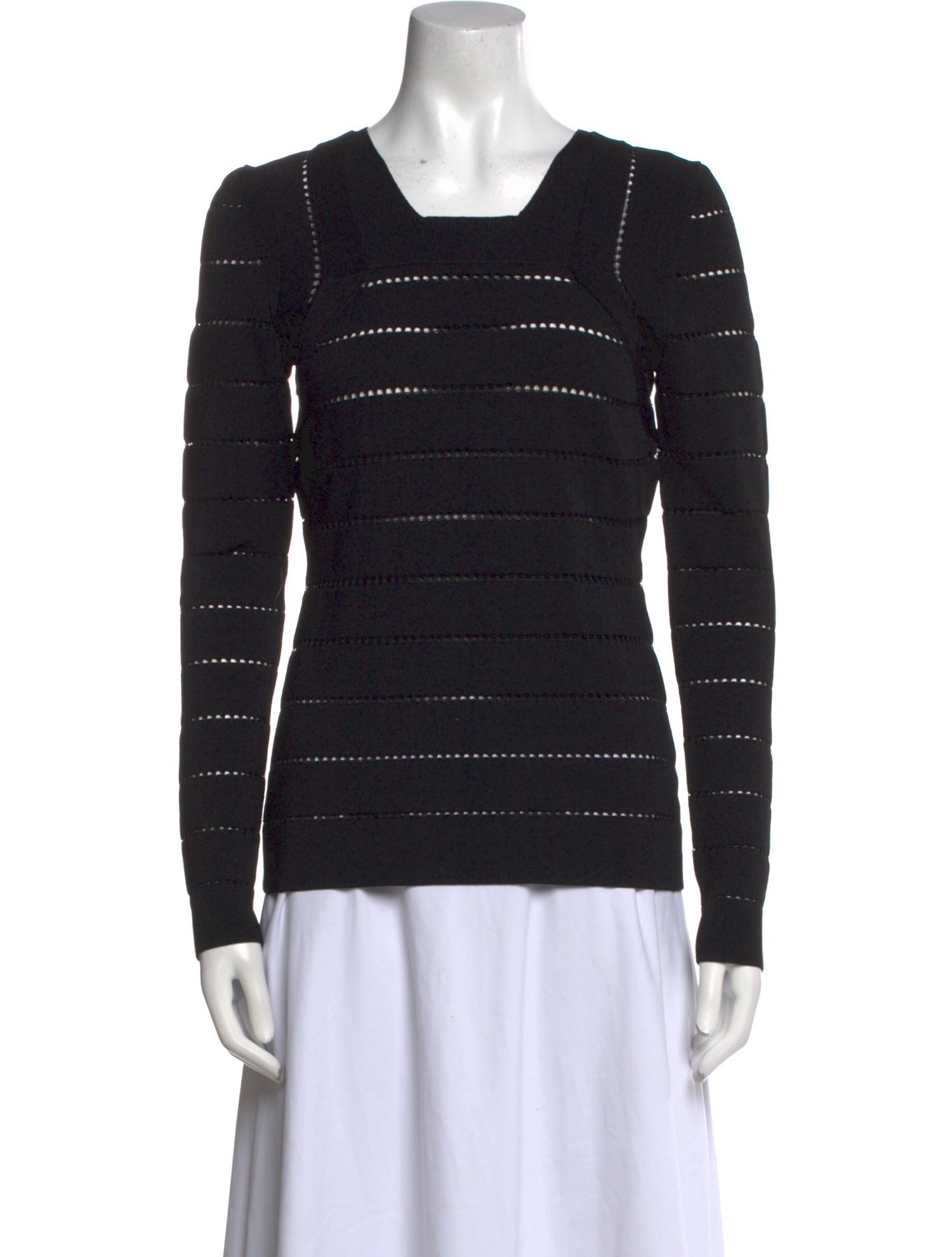 Narciso Rodriguez Square Neckline Long Sleeve Top