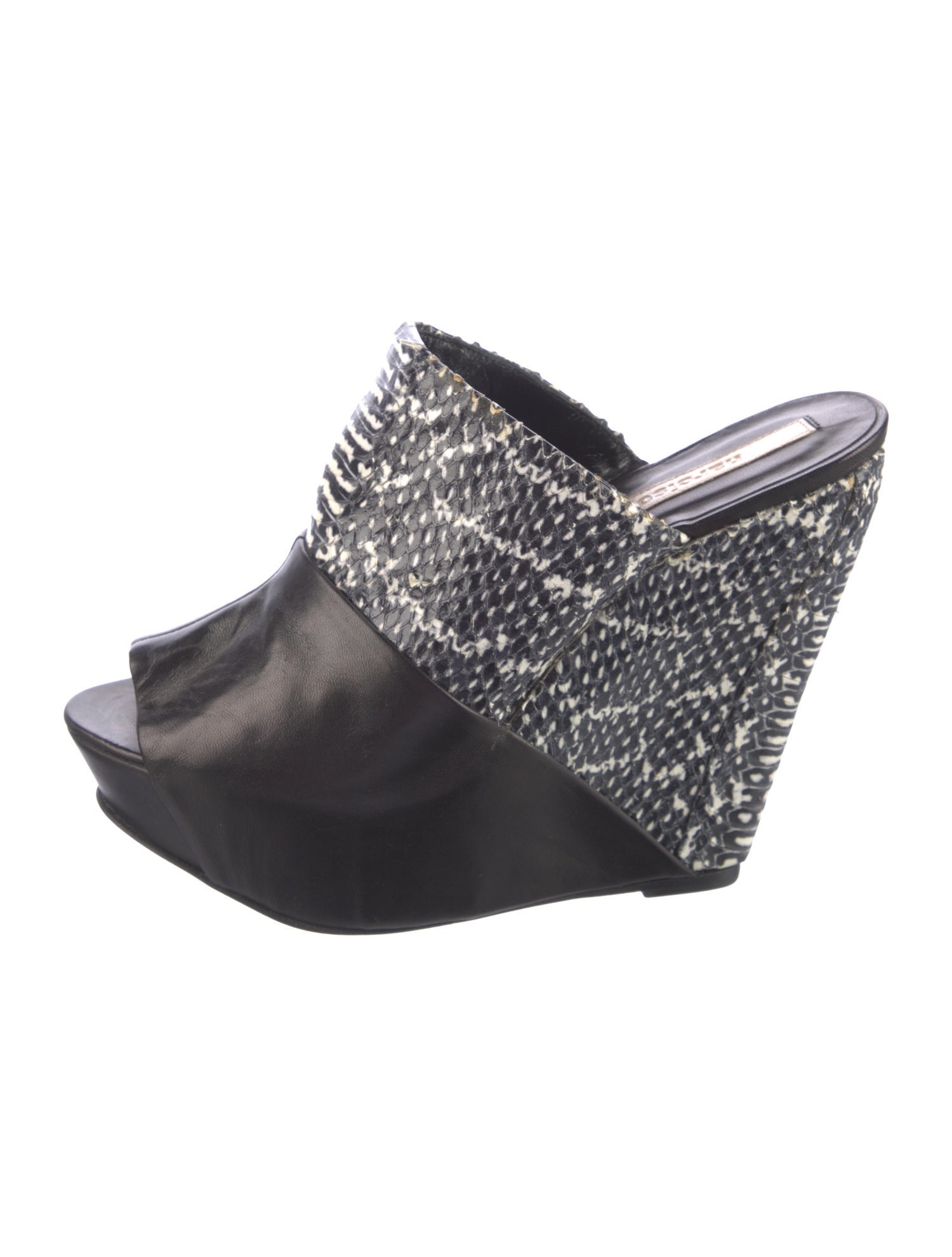 Narciso Rodriguez Leather Animal Print Mules