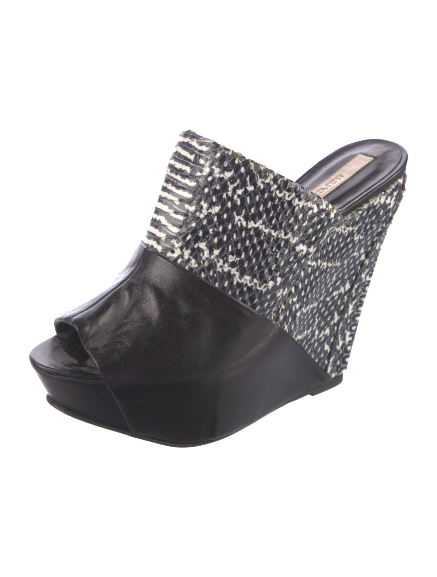 Narciso Rodriguez Leather Animal Print Mules