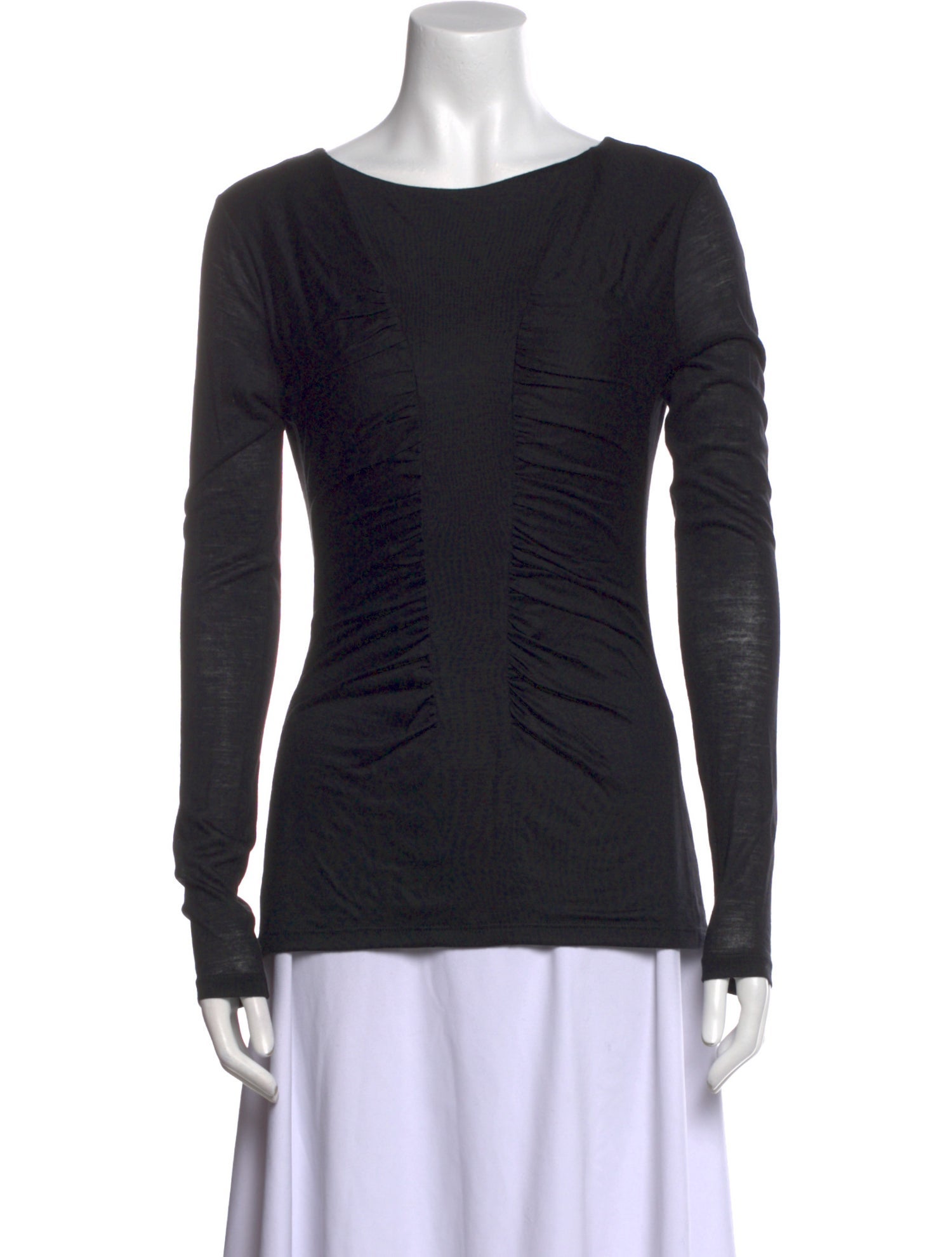 Narciso Rodriguez Wool Bateau Neckline Top