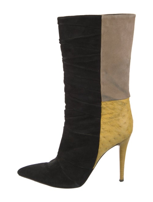Narciso Rodriguez Suede Colorblock Pattern Boots