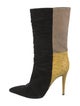 Narciso Rodriguez Suede Colorblock Pattern Boots