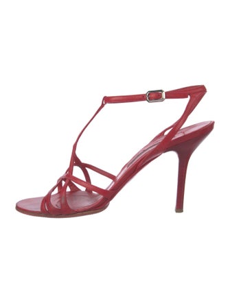 Narciso Rodriguez Leather T-Strap Sandals