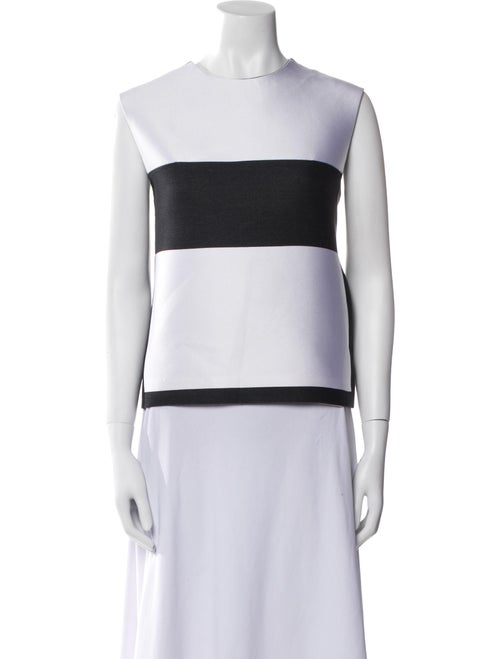 Narciso Rodriguez Colorblock Pattern Crew Neck Crop Top