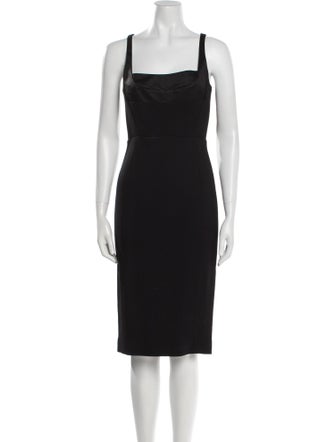 Narciso Rodriguez Square Neckline Midi Length Dress
