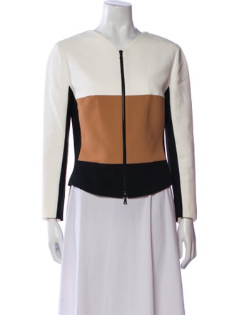 Narciso Rodriguez Colorblock Pattern Biker Jacket