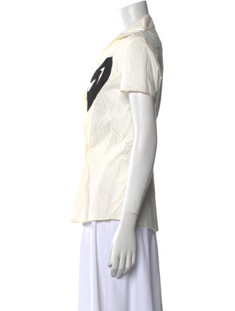Narciso Rodriguez Short Sleeve Button-Up Top