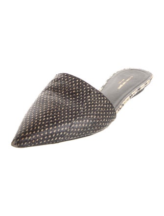 Narciso Rodriguez Embossed Leather Animal Print Mules