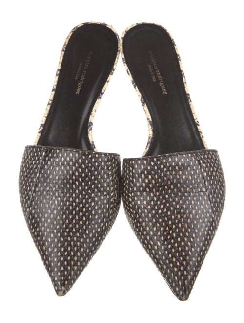 Narciso Rodriguez Embossed Leather Animal Print Mules