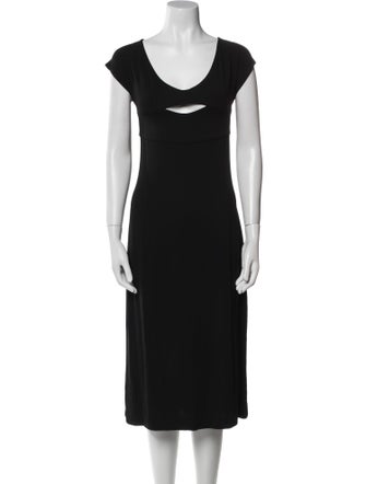Narciso Rodriguez Scoop Neck Midi Length Dress