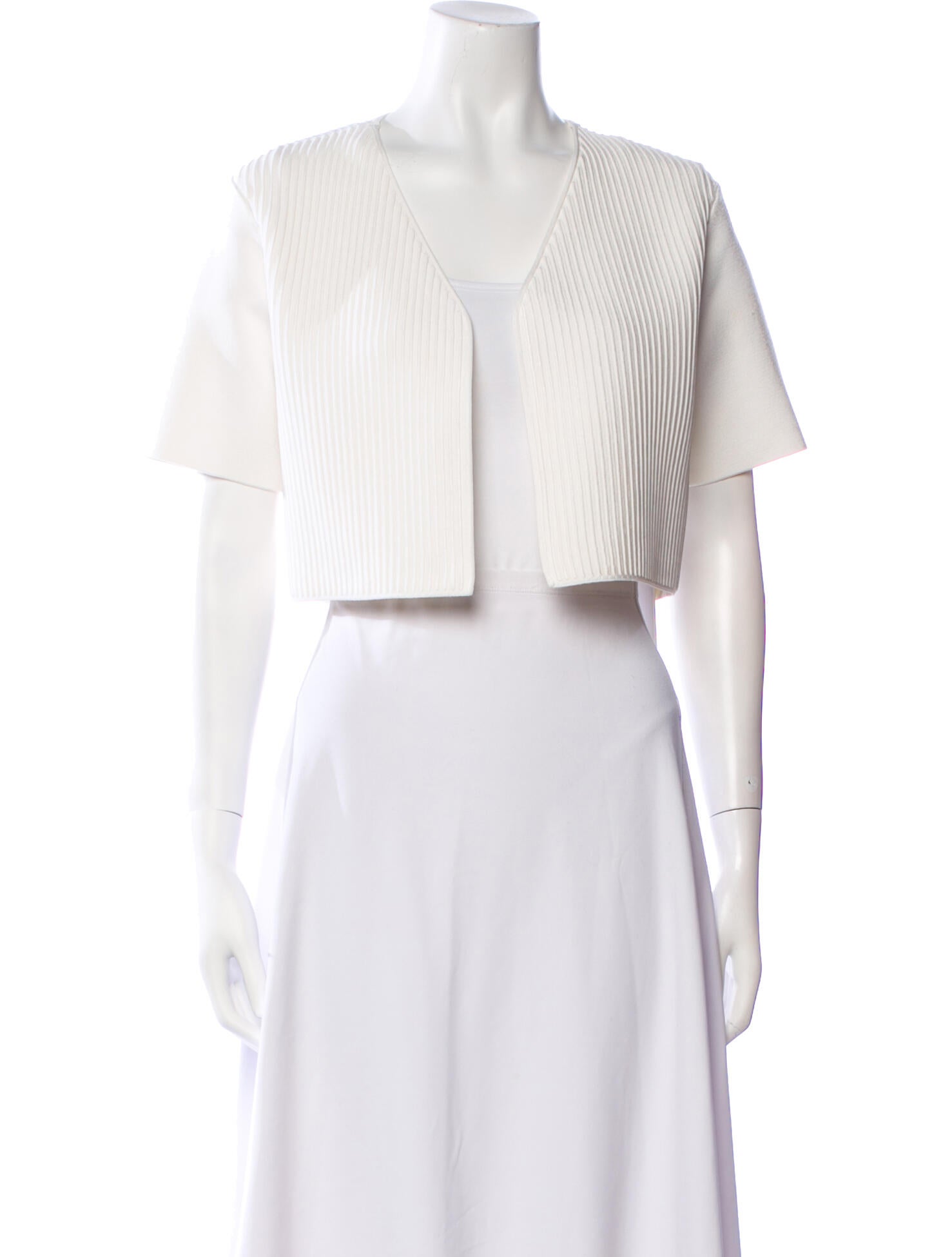 Narciso Rodriguez V-Neck Short Sleeve Crop Top