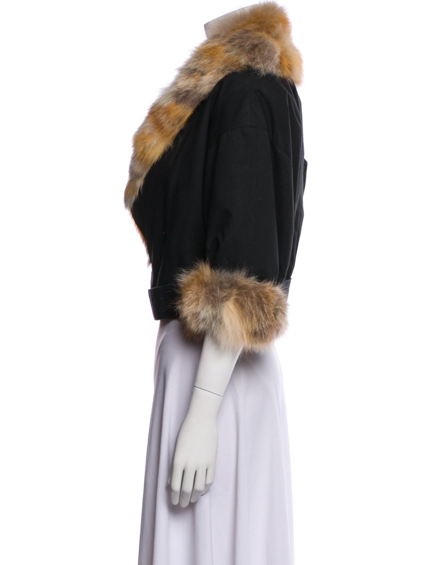 Narciso Rodriguez Colorblock Pattern Faux Fur Jacket