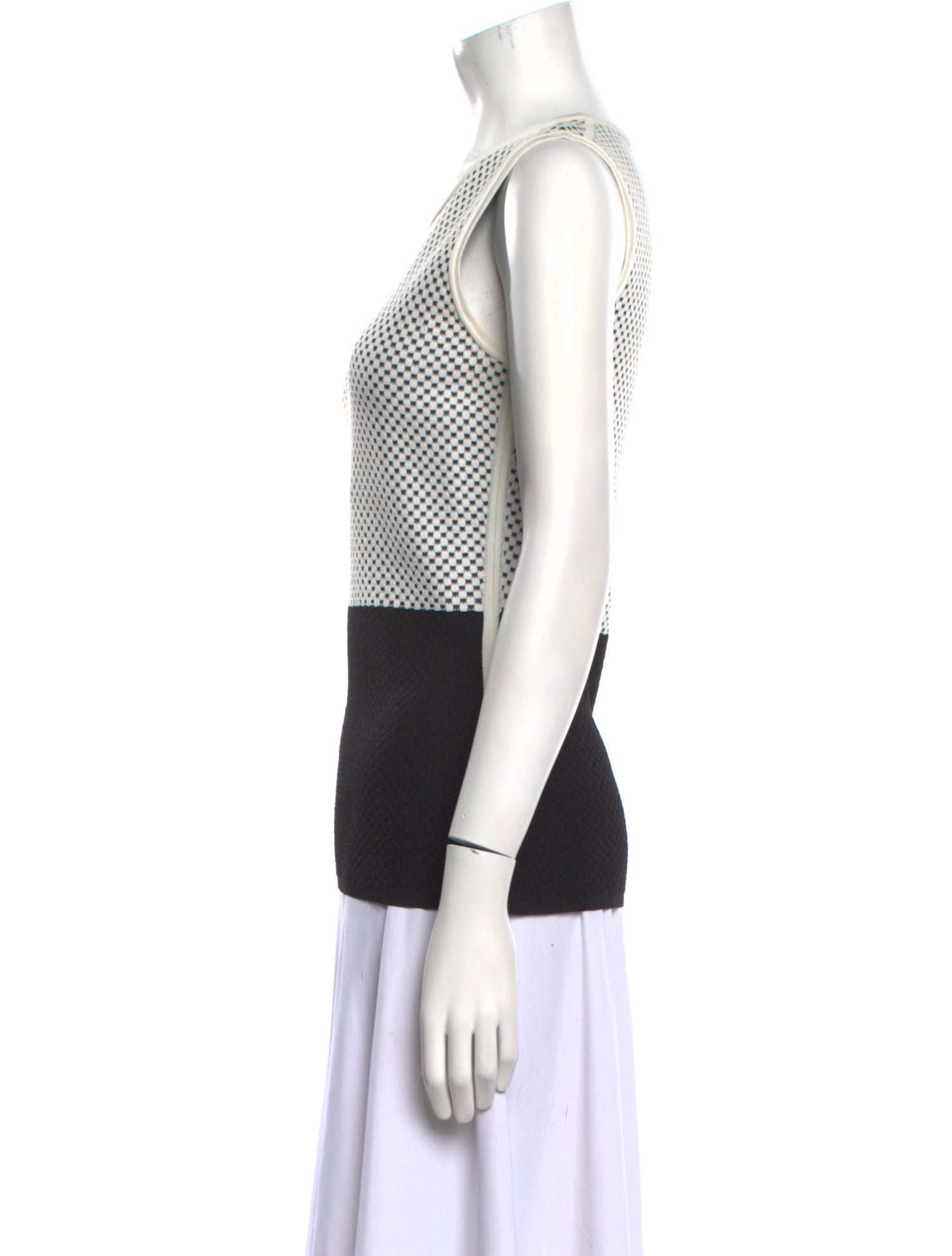 Narciso Rodriguez Colorblock Pattern Crew Neck Top