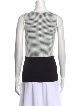 Narciso Rodriguez Colorblock Pattern Crew Neck Top