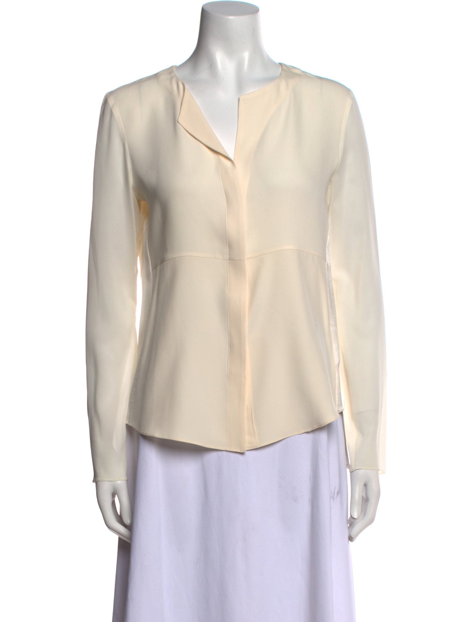 Narciso Rodriguez V-Neck Long Sleeve Blouse
