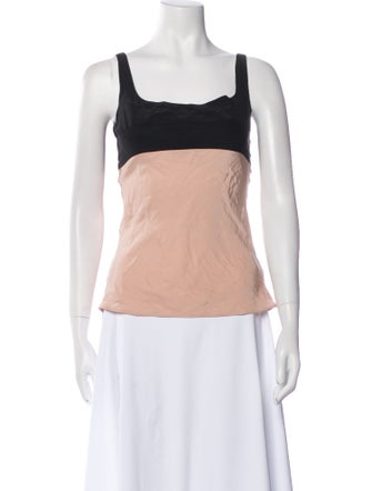 Narciso Rodriguez Silk Colorblock Pattern Top