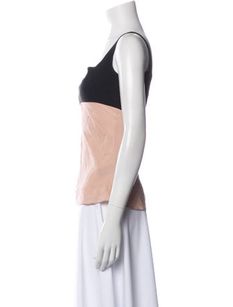 Narciso Rodriguez Silk Colorblock Pattern Top