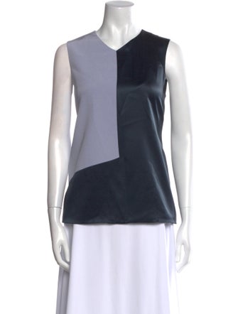 Narciso Rodriguez Silk Colorblock Pattern Top
