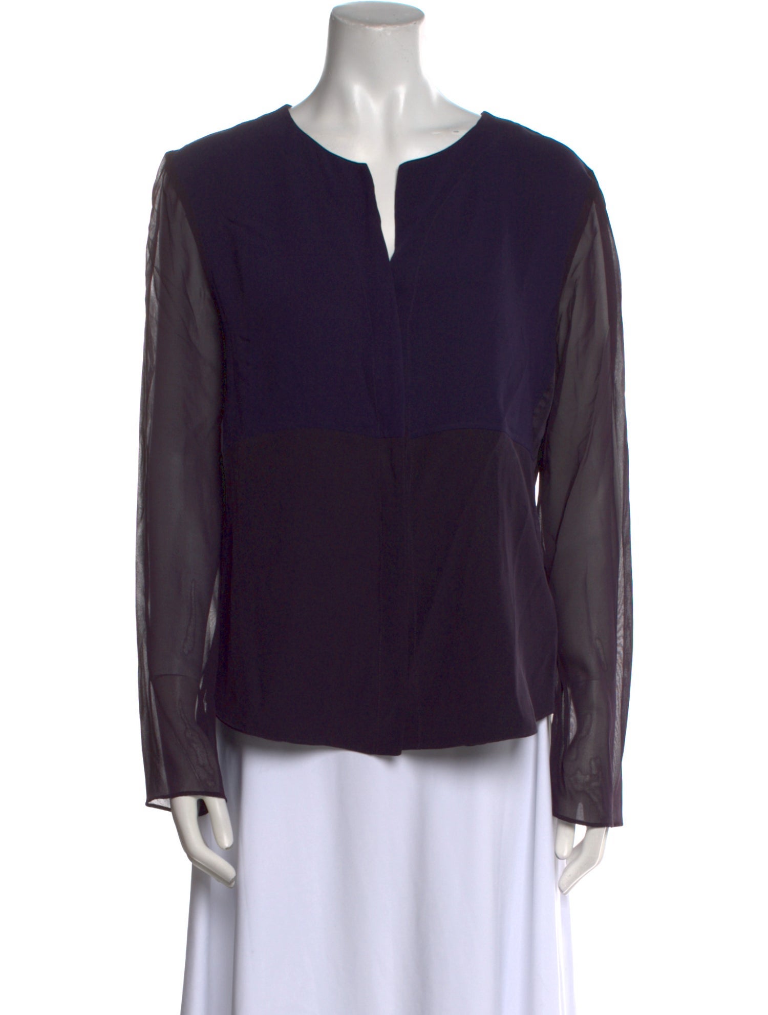 Narciso Rodriguez Silk V-Neck Blouse