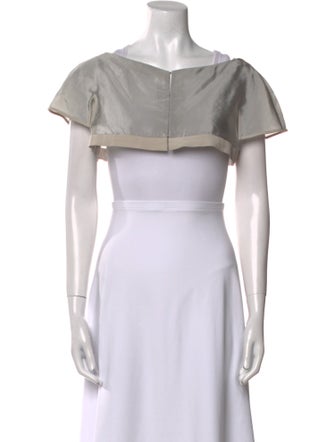 Narciso Rodriguez Bateau Neckline Short Sleeve Crop Top