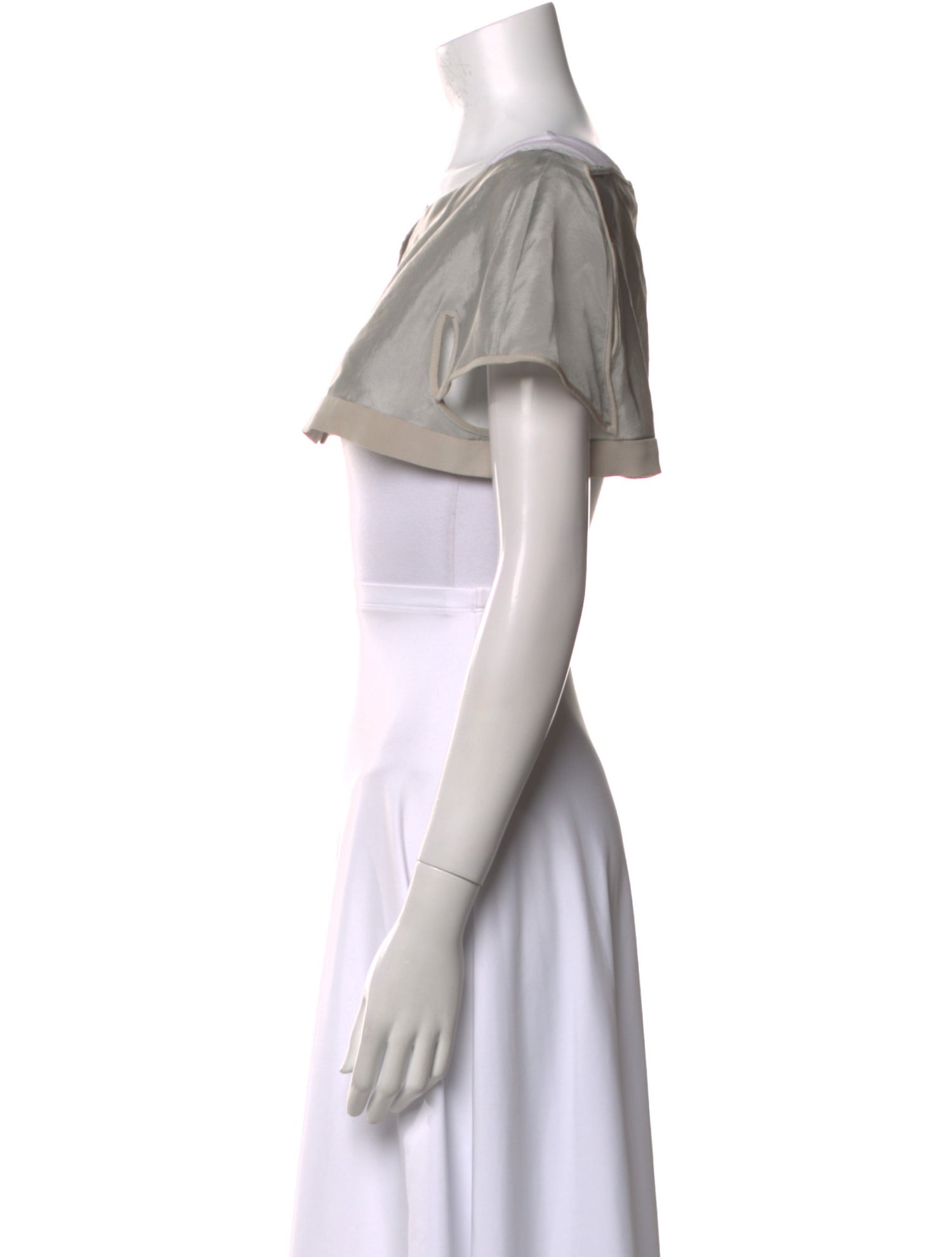 Narciso Rodriguez Bateau Neckline Short Sleeve Crop Top