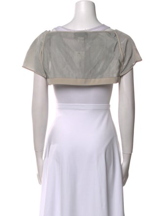 Narciso Rodriguez Bateau Neckline Short Sleeve Crop Top