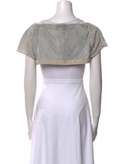 Narciso Rodriguez Bateau Neckline Short Sleeve Crop Top