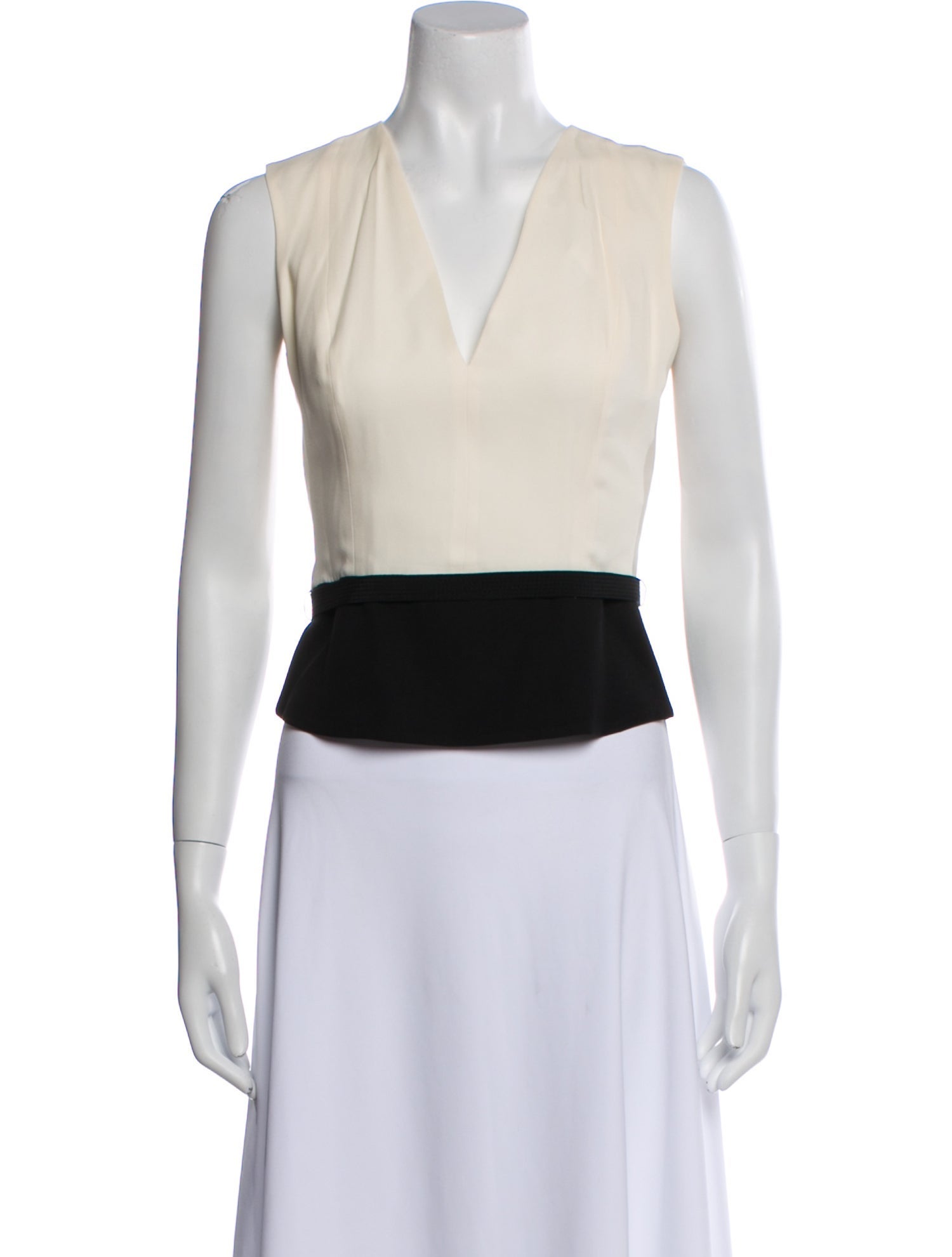 Narciso Rodriguez Silk Colorblock Pattern Crop Top