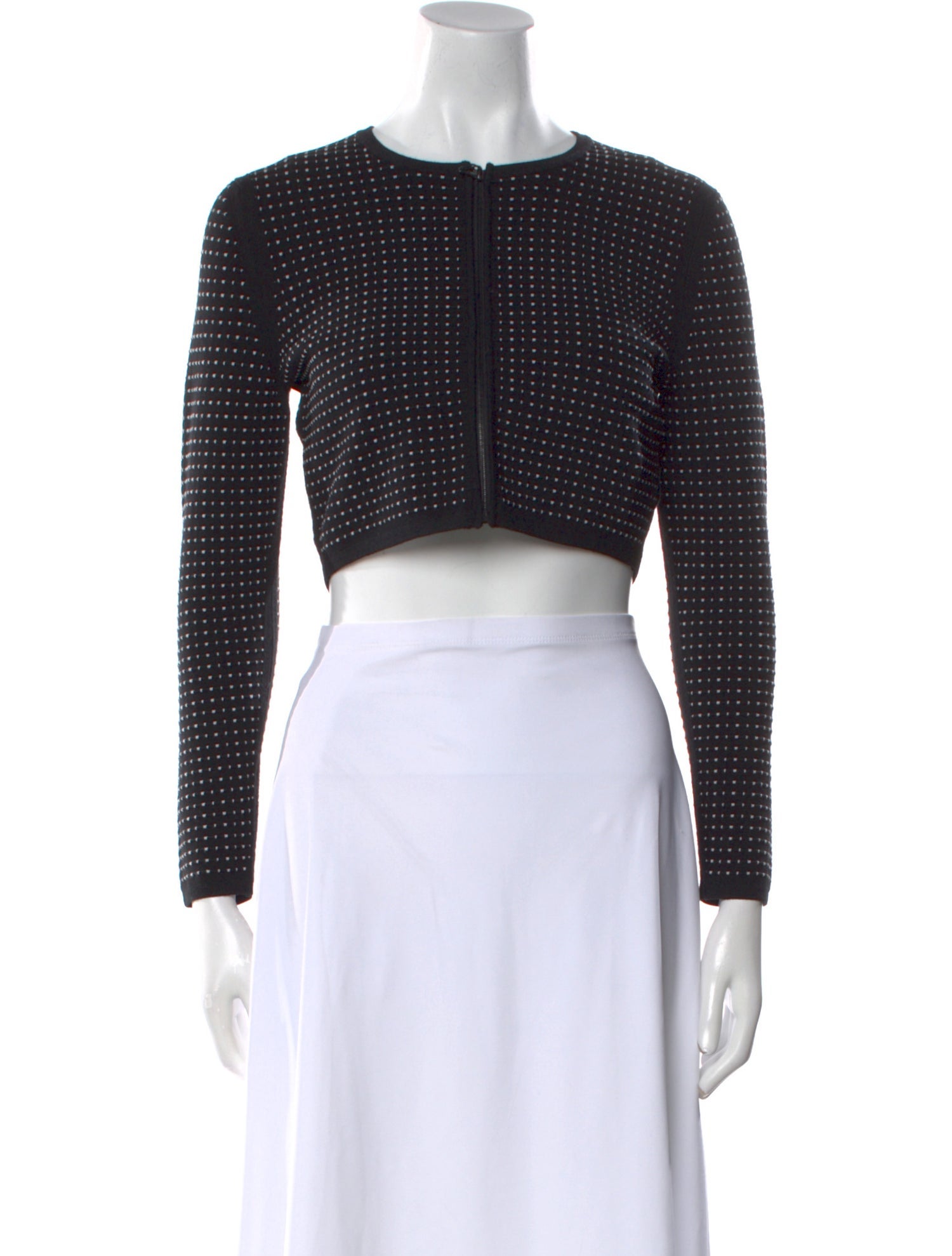 Narciso Rodriguez Wool Crew Neck Crop Top