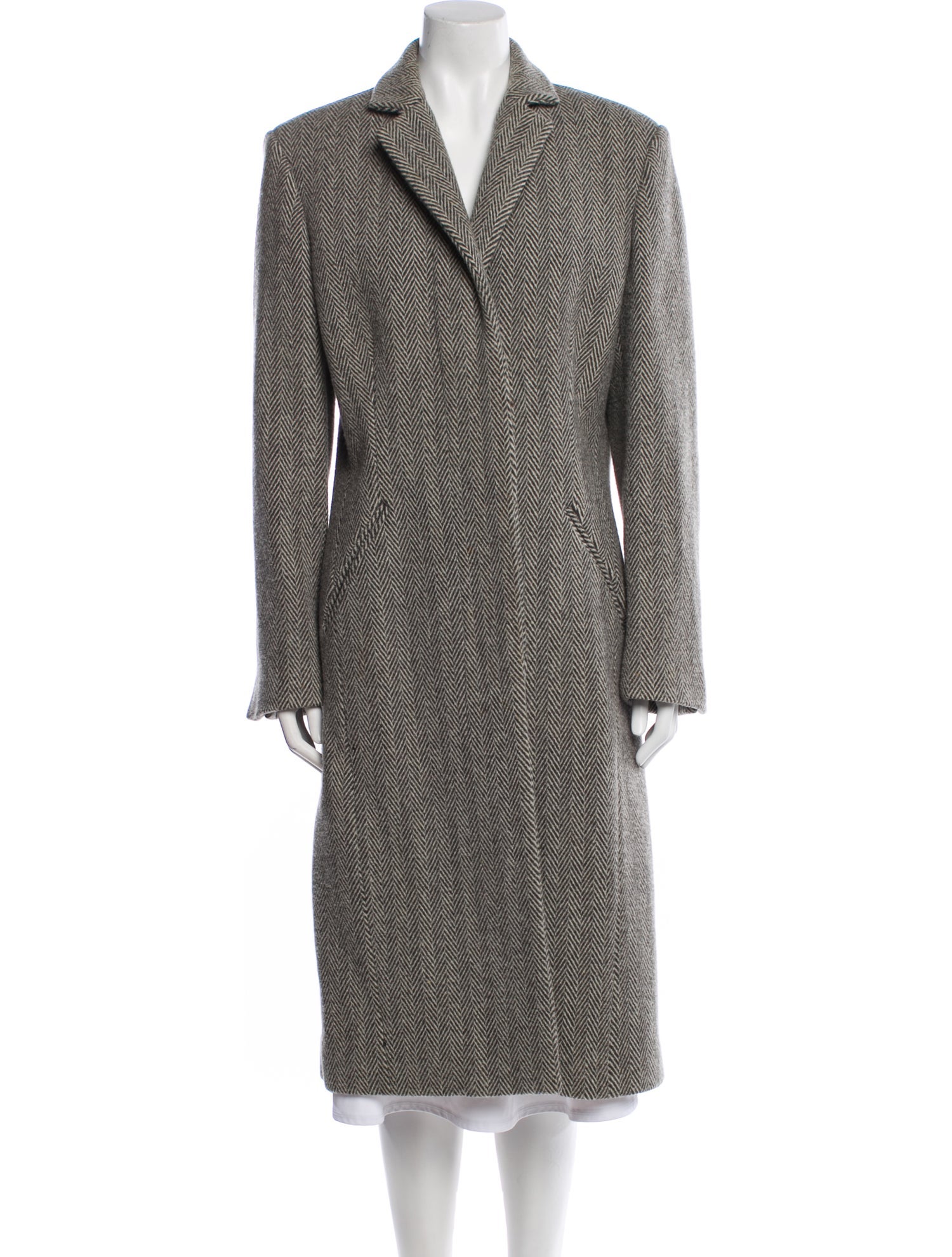 Narciso Rodriguez Wool Tweed Pattern Peacoat