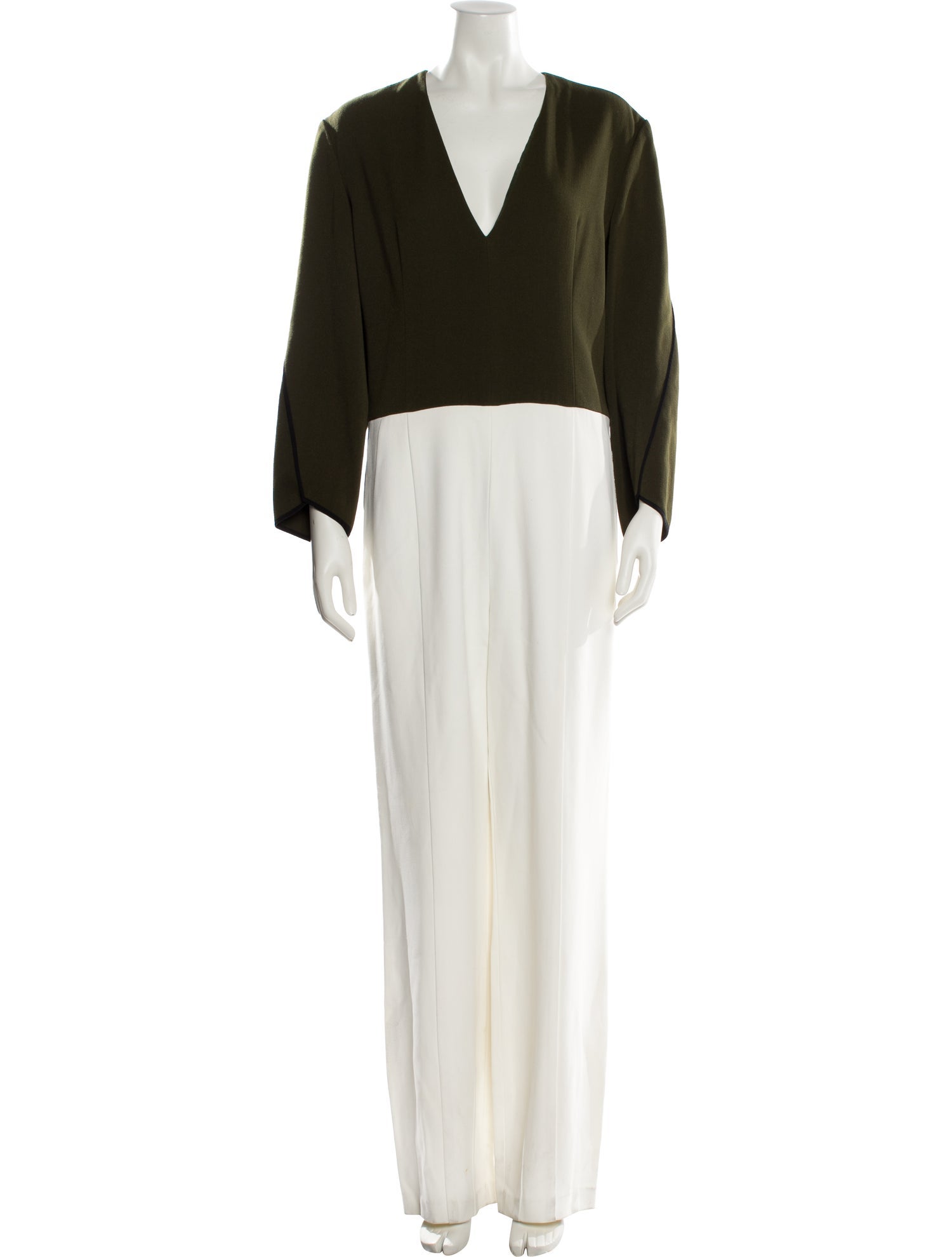 Narciso Rodriguez Virgin Wool Plunge Neckline Jumpsuit