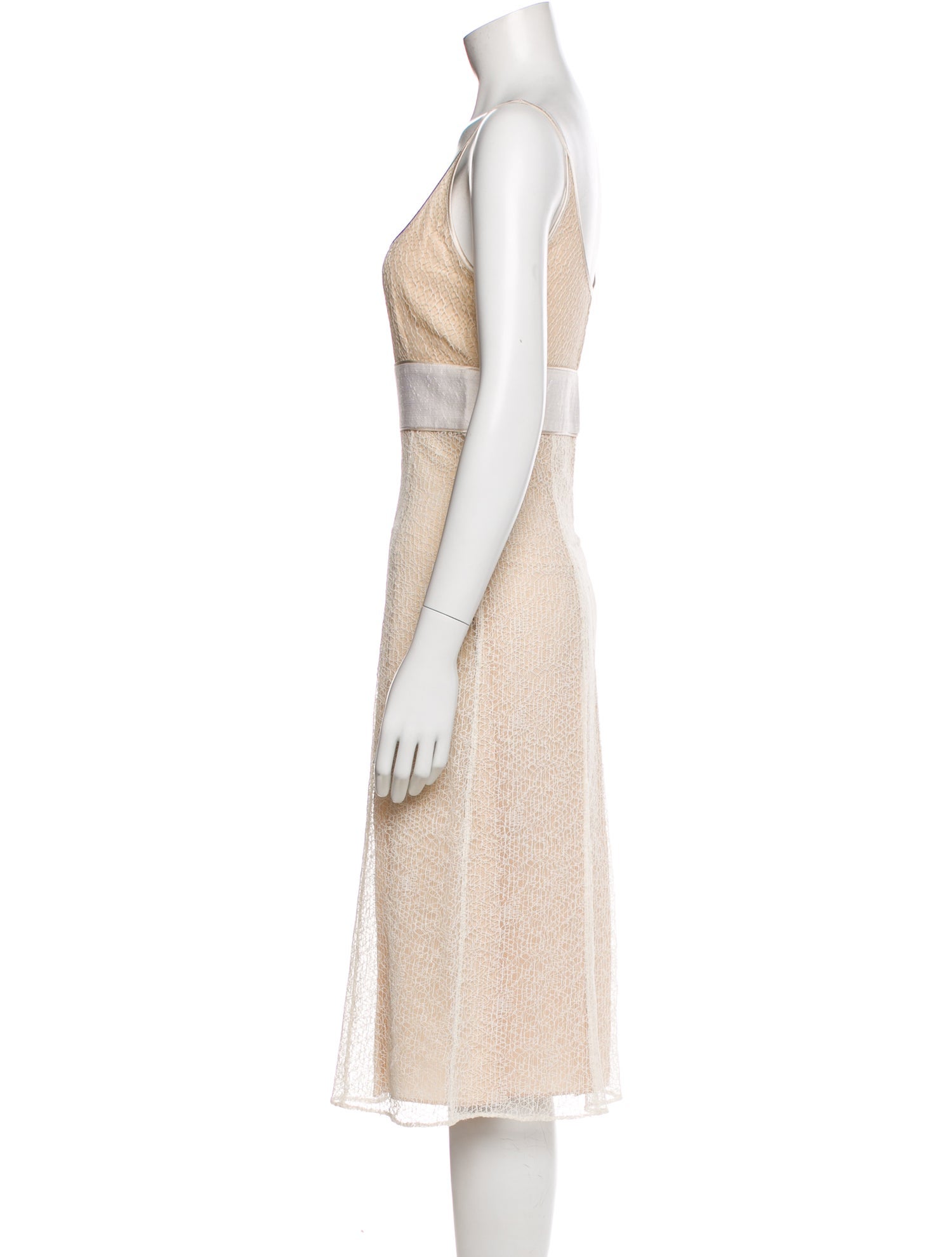 Narciso Rodriguez Scoop Neck Midi Length Dress