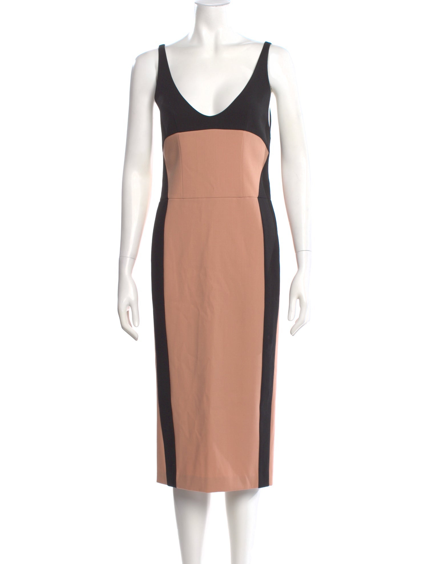 Narciso Rodriguez Colorblock Pattern Midi Length Dress