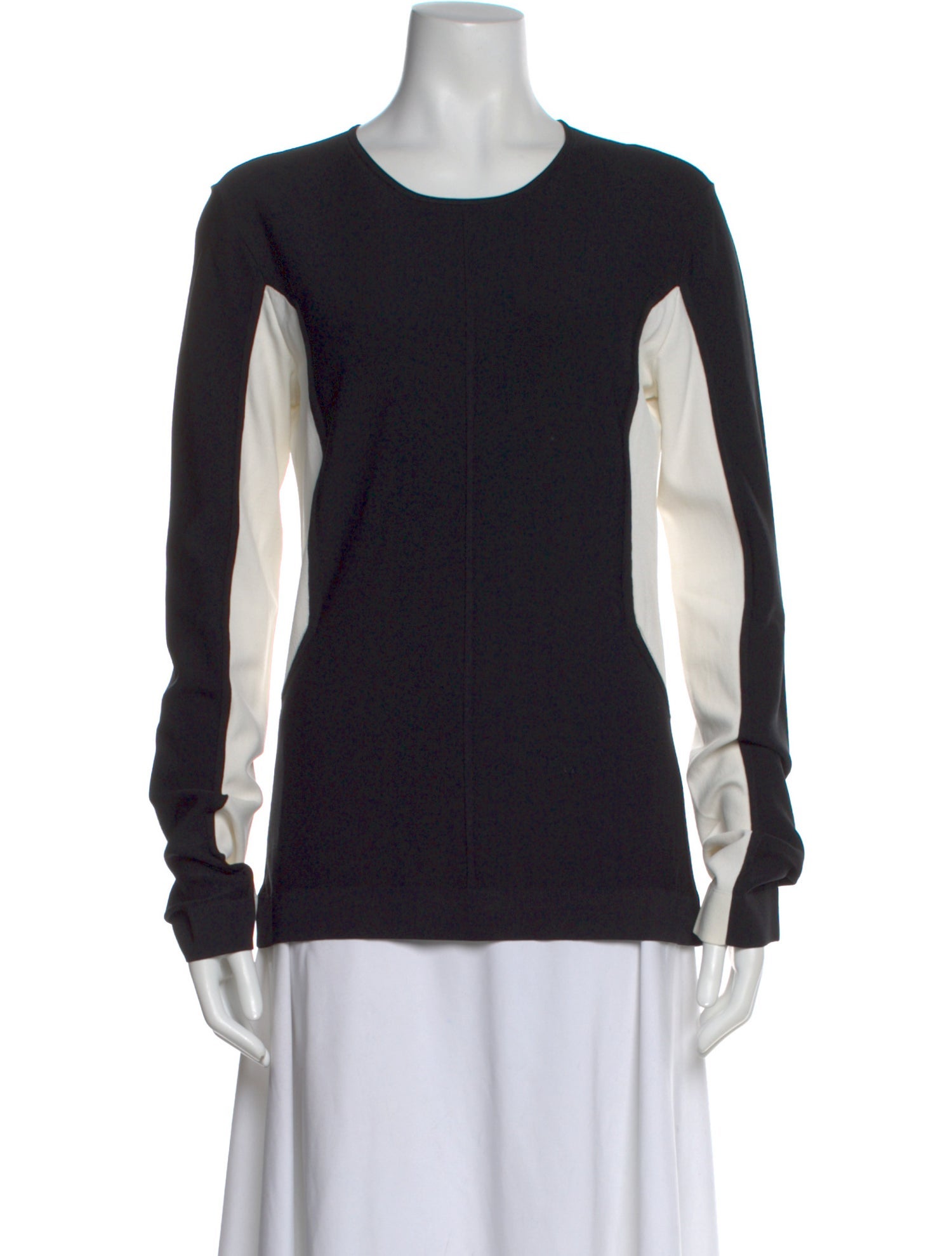 Narciso Rodriguez Colorblock Pattern Crew Neck Top