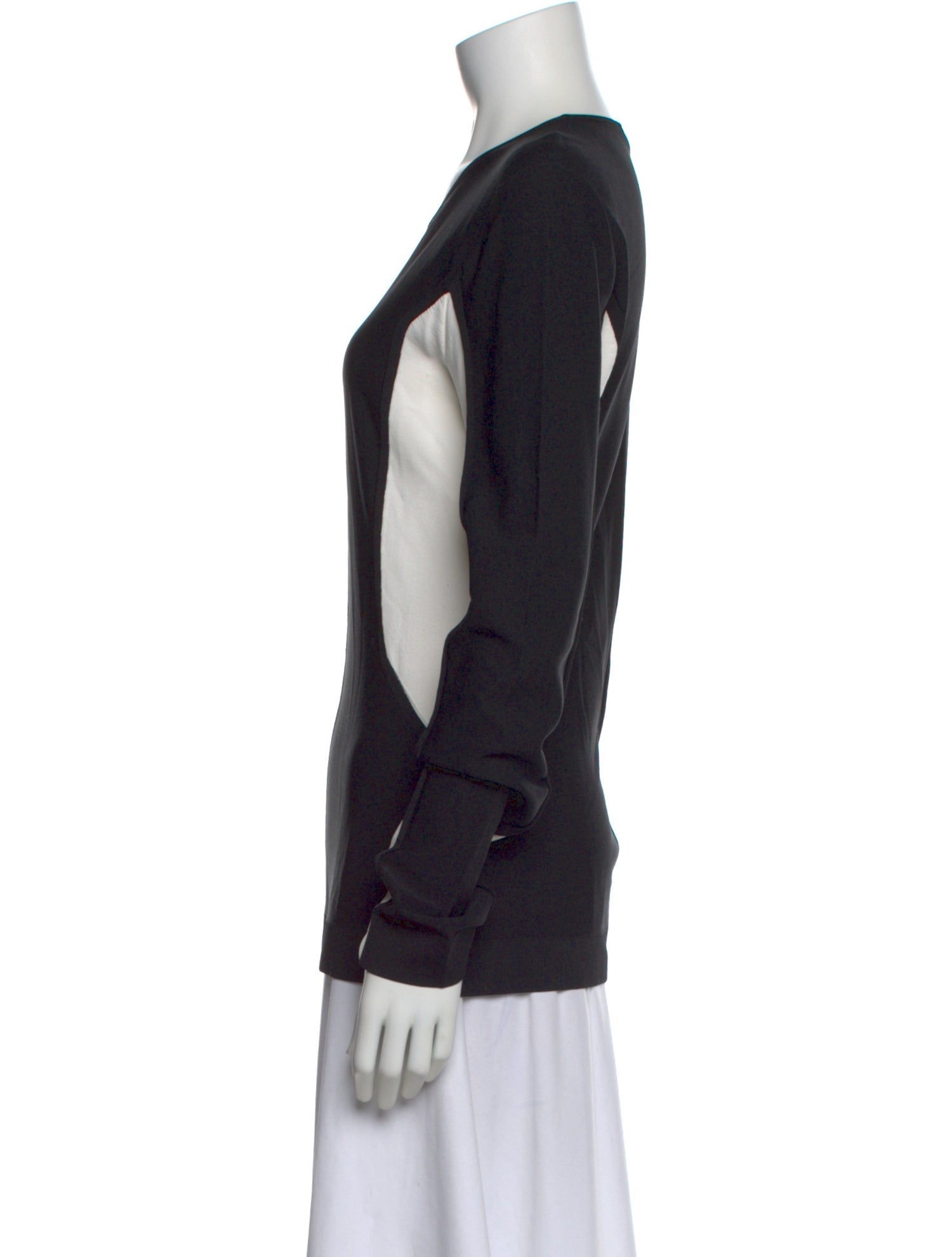 Narciso Rodriguez Colorblock Pattern Crew Neck Top