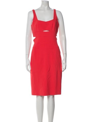 Pre-owned Narciso Rodriguez Square Neckline Knee-length Dress In Pink