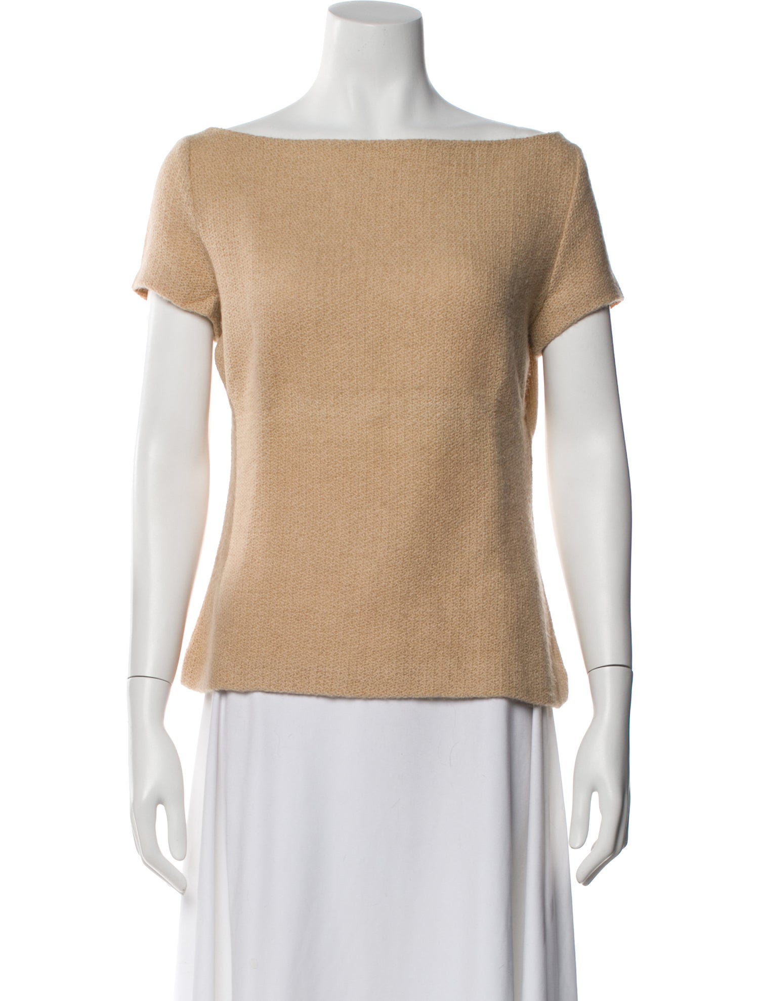 Narciso Rodriguez Camel Leather Off-The-Shoulder Top