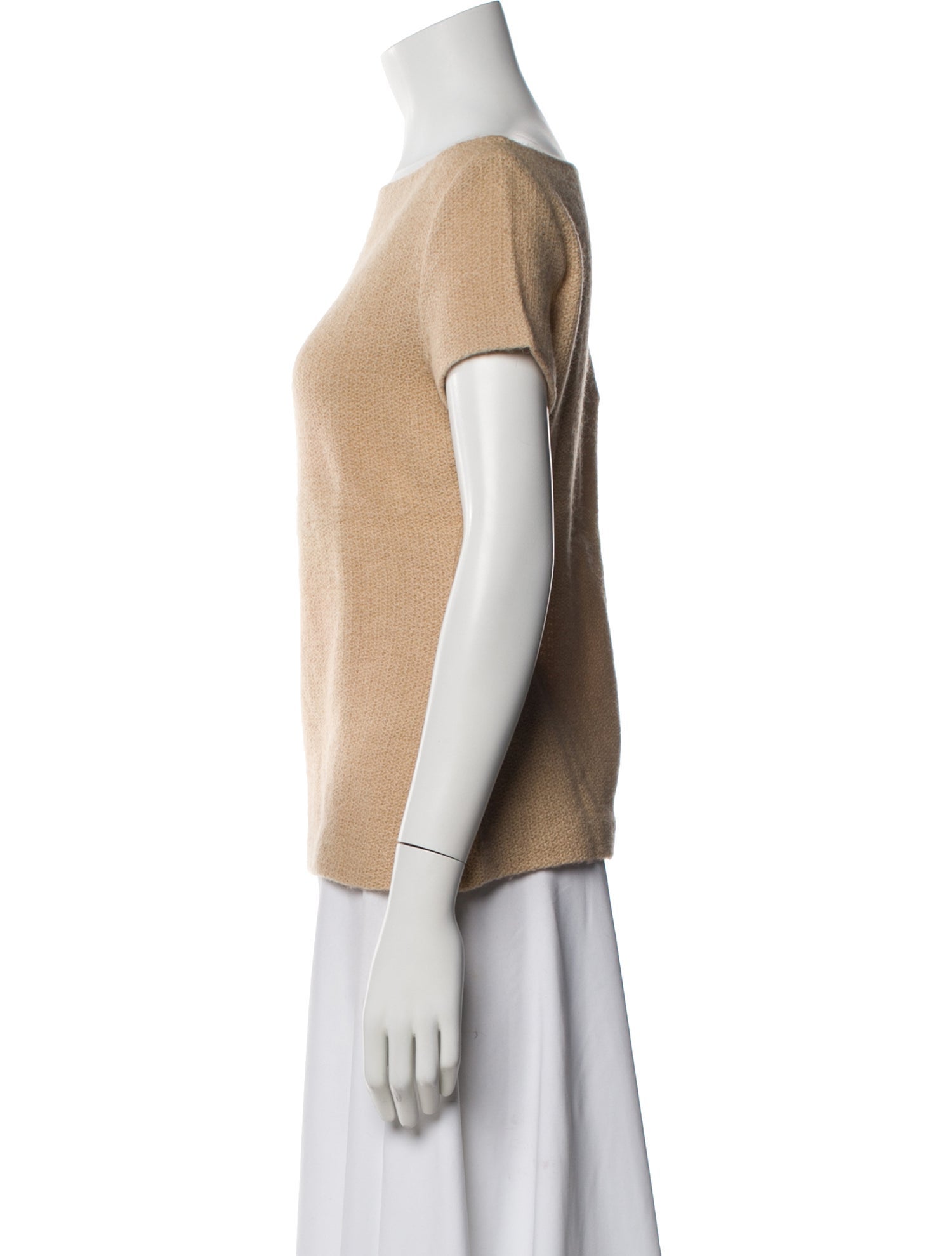 Narciso Rodriguez Camel Leather Off-The-Shoulder Top