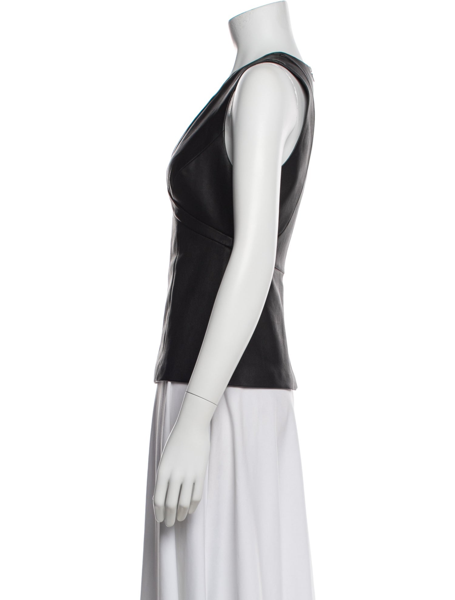 Narciso Rodriguez Lambskin V-Neck Top