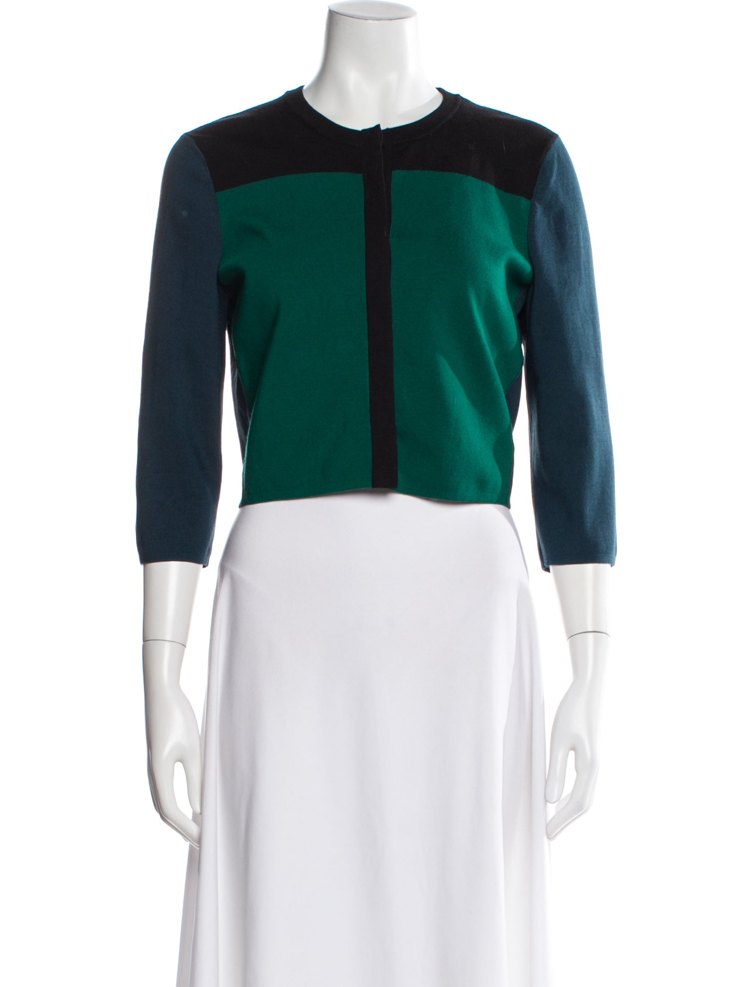 Narciso Rodriguez Silk Colorblock Pattern Top