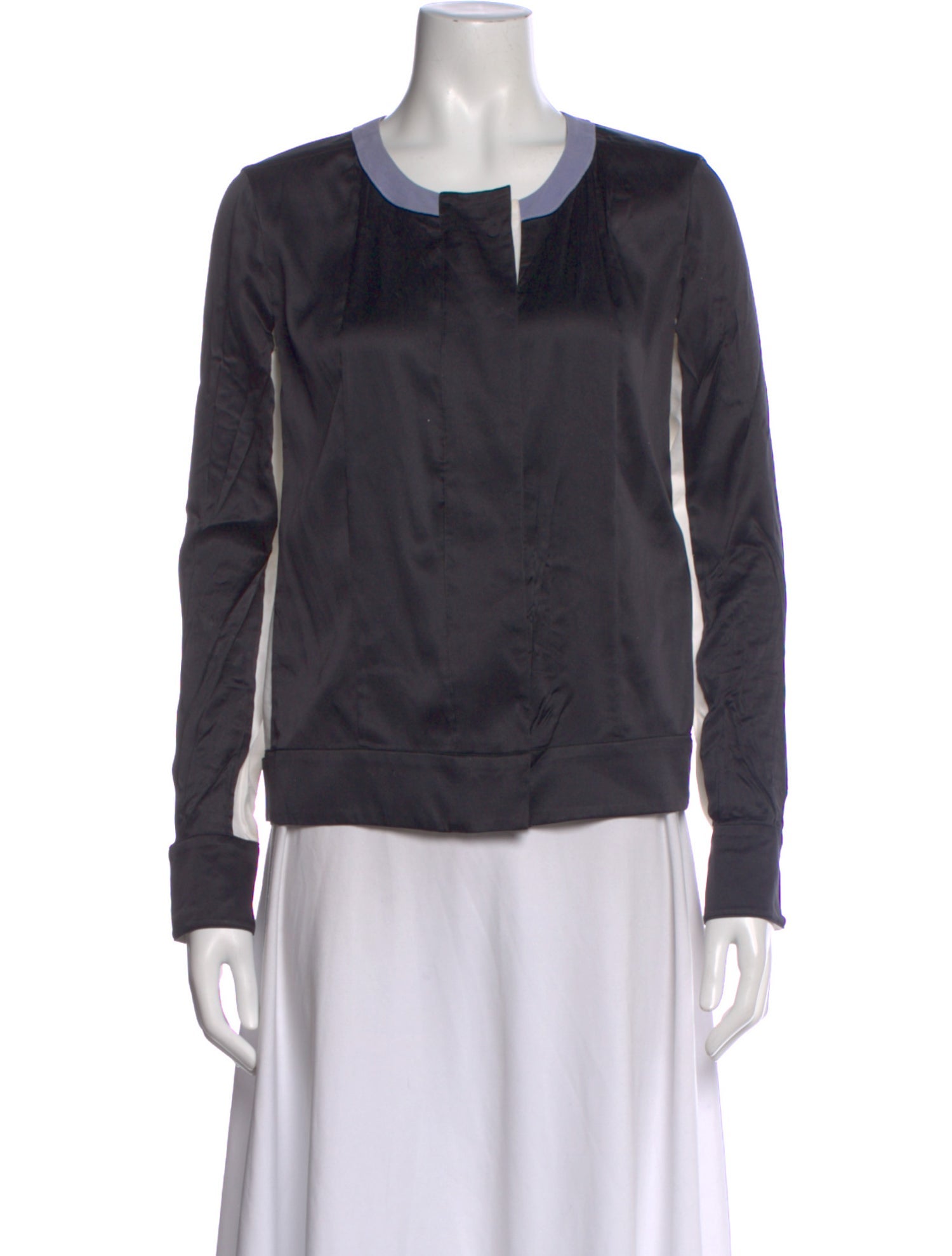 Narciso Rodriguez Silk Crew Neck Top