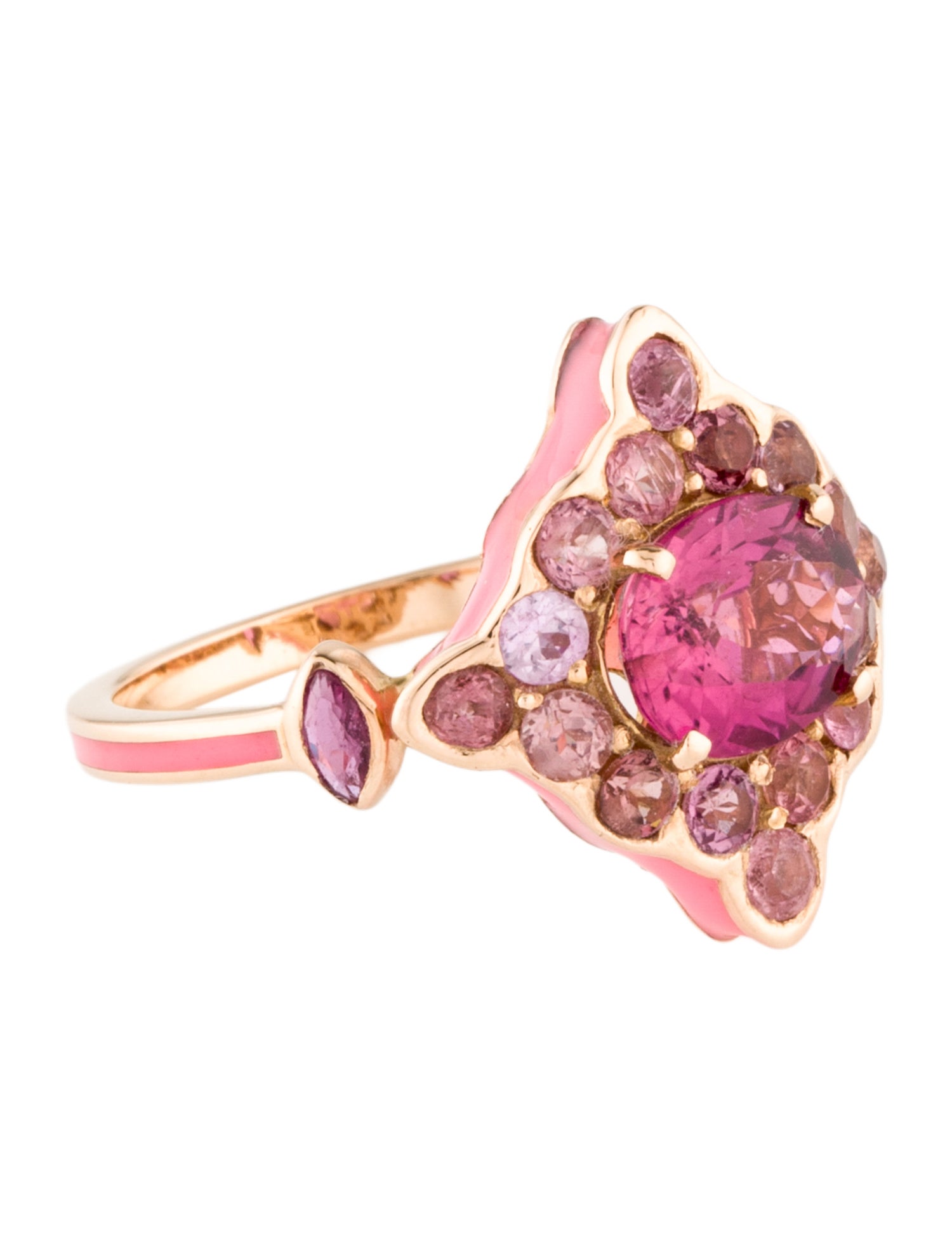 Nayla Arida 18K Tourmaline, Ruby, Sapphire & Enamel L'Hypnotic Cocktail Ring