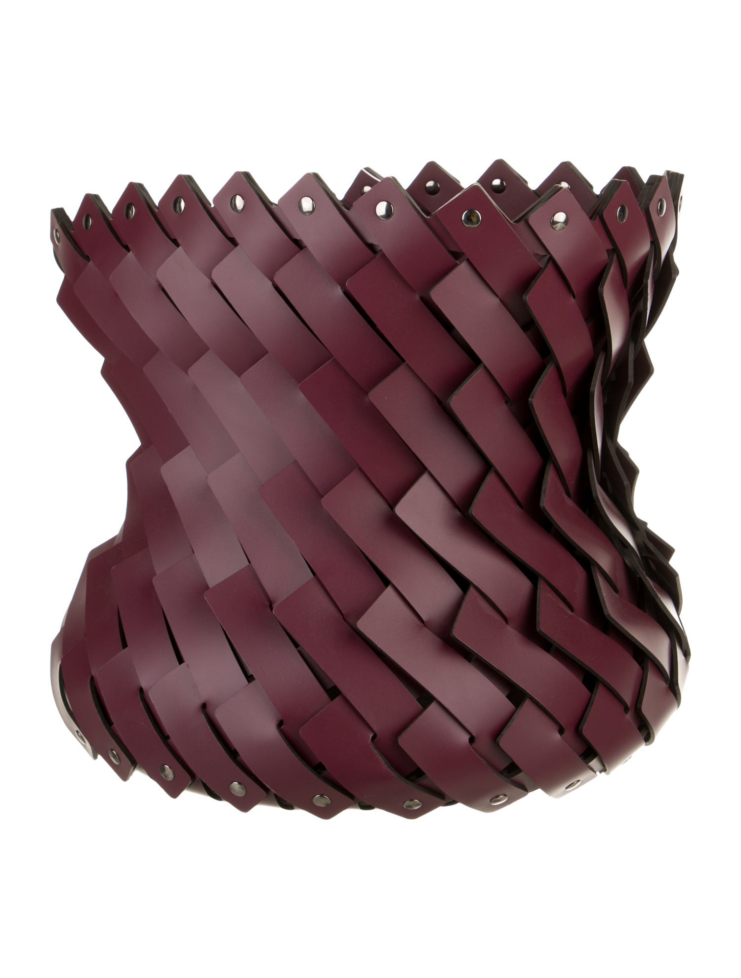 Nicole Sassaman Large Braided Leather Basket