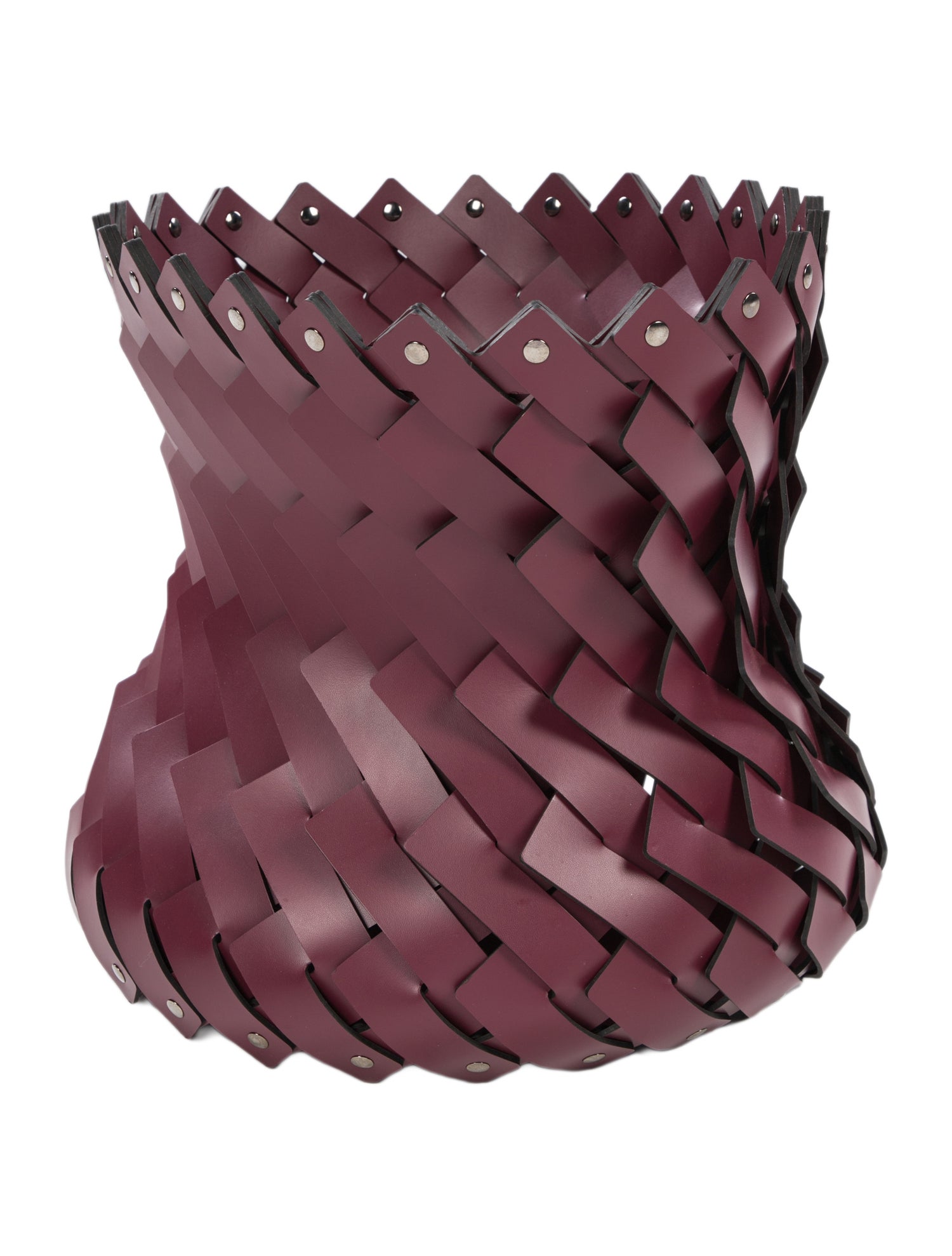 Nicole Sassaman Large Braided Leather Basket