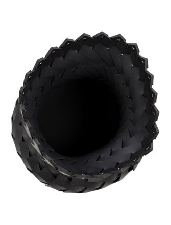 Nicole Sassaman Large Woven Leather Basket